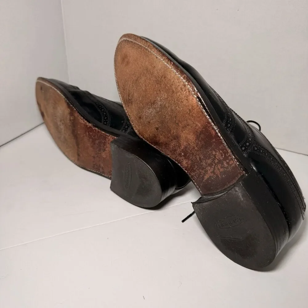 VTG Florsheim Royal Imperial Shop Black Wingtip Oxford Dress Shoes Men’s Sz 9.5
